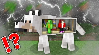 EPIC TORNADO vs. Mikey & JJ Doomsday Bunker in DOG - Minecraft Maizen