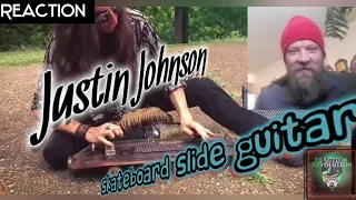 Justin Johnson - Jammin on the "Skateboard" Slide Guitar (REACTION)