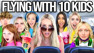 FLYiNG ALONE With 10 KiDS for 6 HOURS 😱 **GONE WRONG**