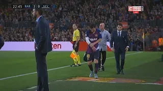 Lionel Messi Injury vs Sevilla (20/10/2018) HD