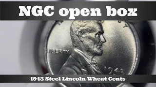 NGC Open Box Coin Grade Results - 1943 Steel Wheat Cents Cherrypicked from a BU Roll - How Did I Do?