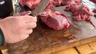 Режем 100 кг мяса! Тест новой термички стали Х12МФ | ножи уже в продаже