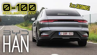 BYD Han (520hp) | 0-100 Acceleration TEST! by Car Spotter Belgium