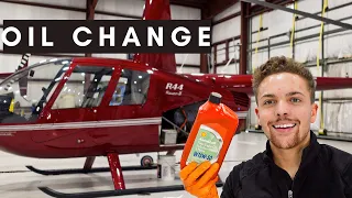 How To Change The Oil In a HELICOPTER! | Robinson R44 Raven II