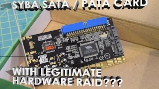 Syba SATA + PATA PCI Raid Controller Card Unboxing, Overview, Test (SD-VIA-1A2S)