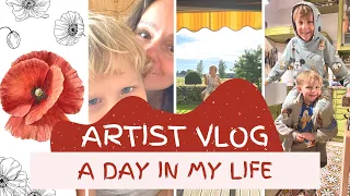 A Real Day in My Life as an Artist and Mom 💖 Artist Vlog