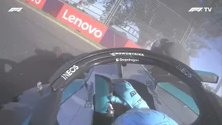 George Russel Screams For Red Flag After Big Crash | Onboard Radio Australian Grand Prix