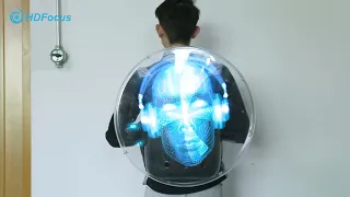 50cm 3d hologram fan with backpack and cover protected