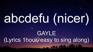 GAYLE - abcdefu (nicer) (Lyrics 1hour, easy to sing along)