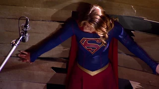 Flash & Supergirl crossover BTS