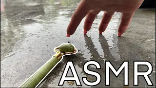 ASMR: Concrete scratching/tapping + Other outside sounds in the rain - (Gina CV)