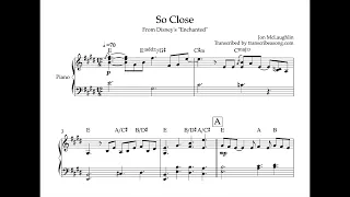 So Close – Disney "Enchanted" (kno Piano Music Transcription)