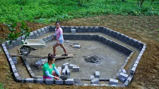 Digging soil to build an outdoor aquarium,Tư Build Daily Life Farm