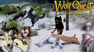 Den Attacks & Cattle Ranch Hunting in Lost River DLC WolfQuest 3 Anniversary Edition Episode #200