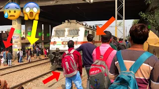 Mad Arrogant People VS Dangerous Rajdhani Express : Bunch of People Standing Near Main Line !