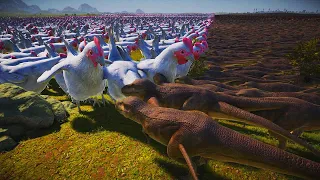10.000 GIANT Chicken VS 10.000 T-Rex ! Ultimate Epic Battle Simulator 2 - UEBS 2