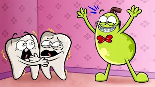 Las frutas van al dentista malvado | Momentos divertidos de La Pareja Pera