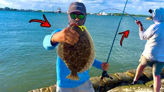 Flounder Fishing MULTIPLE Spots In Galveston!  Season Is Almost CLOSED!