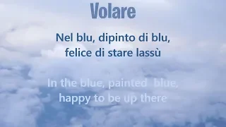 Volare, nel Blue dipinto di Blu - Original Cover, Italian and English Lyrics