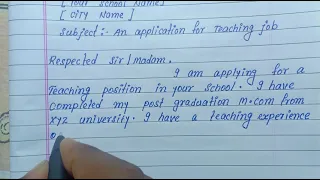 application for the post of teacher application for teaching job | write application for teacher job