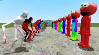 SCP-096 THE SHY GUY ALL COLORS VS ELMO ALL COLORS in Garry's Mod!