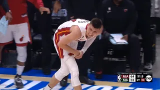 Tyler Herro breaks his hand diving for a loose ball in Game 1 vs Bucks