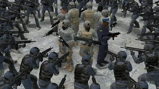 GTA V MILITARY VS 100 SCP GUARDS!! Garrys Mod Sandbox