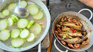 “Cá Kho Keo” “Canh Tôm Nấu Bầu” Bữa Cơm Hai Món Chất Lượng Giữa Sông Nước|| TCNTV #372