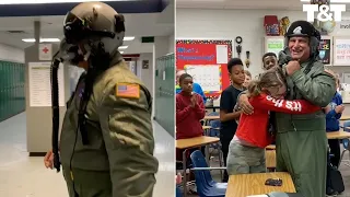 Former U.S. Air Force Pilot Surprises Stepdaughter At School Speaker Event