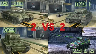 AMX 13 57 & Tiger 1 VS KV-4 & IS-2 Berlin (WoT blitz) #shorts