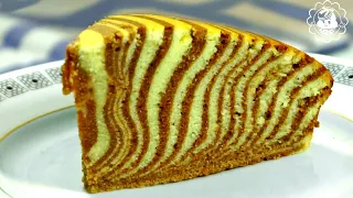 Торт зебра | Очень влажный и вкусный бисквит | Простой рецепт |Zebra cake recipe