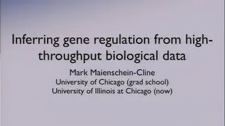 DOE CSGF 2013: Inferring Gene Regulation From High-Throughput Biological Data