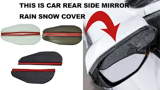 Car Accessories Side Rear Mirror Visor Rain Snow Guard Carbon Fiber Black Eyebrow