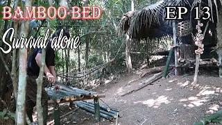 15-day challenge to survive alone in tropical rain forest | EP 13- Making a bamboo chair