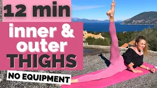 12 Min Get Slim Thighs At Home| Inner & Outer Thighs Exercises to Burn Fat & Tone Legs| Low Impact
