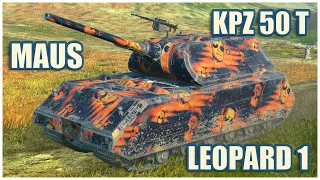 Maus, Leopard 1 & Kpz 50 t • WoT Blitz Gameplay
