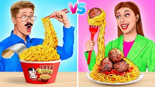 Mom vs Dad Cooking Challenge | Simple Secret Kitchen Hacks and Tools by Multi DO Challenge