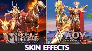 Mobile Legends VS Arena of Valor : Leomord Inferno Soul and Volkath SkyRider SKIN EFFECTS COMPARISON