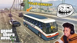 BUS vs Police Cars sa GTA 5!! (BUS CHASE HAHA) | Billionaire City RP