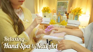 ASMR Relaxing Hand SPA Treatment & Nail Art for you💛 pretty nail polish stickers