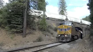 4K: TRAINS IN THE FEATHER RIVER CANYON 5-5-2019
