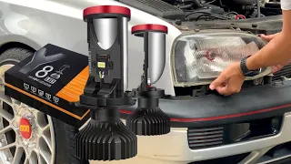 How to install Y8 MINI PROJECTOR LED headlight and Black housing | VW GOLF MK3 | [4K]