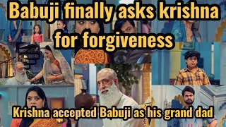 Babuji finally apologized and asked Krishna for forgiveness|His mistress child update zeeworld