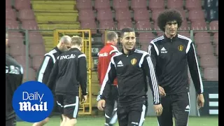 Marouane Fellaini and Eden Hazard training with Belgium - Daily Mail