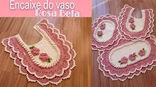 Jogo de banheiro Rosa Bela Encaixe do vaso