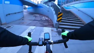 Cycle Lanes in Katowice / DDR | Bicycle Commute | GoPro POV