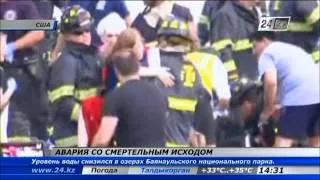 В США перевернулся автобус с детьми