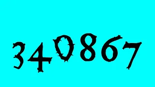 Numbers 1 to 1000000 with Cyan Background