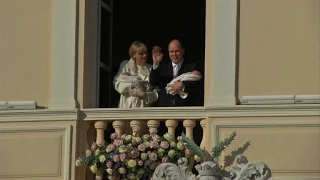 Monaco residents rejoice as royal babies shown in public