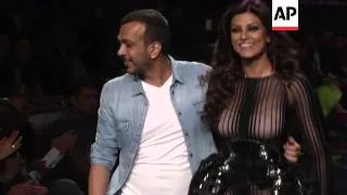 Bollywood actress Sushmita Sen walks the catwalk at Lakme Fashion Week, Amit Aggarwal shows collecti